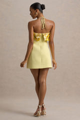 Shelley | Lemon Floral Bandeau Micro-Mini Dress