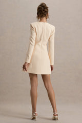 Sammie | Stone Tailored Long-Sleeve Mini Dress